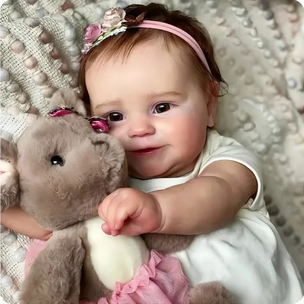 Bebê Reborn de Silicone 48cm Menina Olho Castanho 1