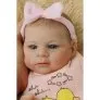 Boneca Bebê Reborn Corpo de Tecido 46cm Laço rosa - imagem 4