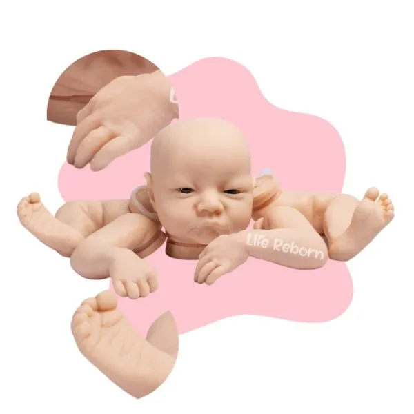 Molde Bebe Reborn Kit Levi de Olhos Abertos - imagem 2